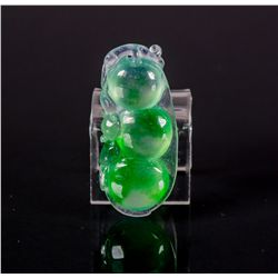 Chinese Green Jadeite Bean Pendant