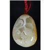 Image 2 : Chinese White Jade Carved Fish with Lotus