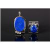 Image 1 : 2 Pieces of Chinese Lapis w/ 925 Silver Pendants