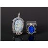 Image 2 : 2 Pieces of Chinese Lapis w/ 925 Silver Pendants
