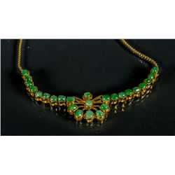 Chinese Emerald Green Grade A Jadeite Necklace