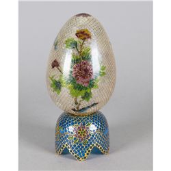 Chinese Eggshell Cloisonne w/ Stand