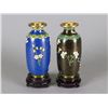 Image 2 : Pair of Blue Ground Cloisonne Vases