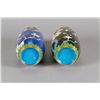 Image 3 : Pair of Blue Ground Cloisonne Vases