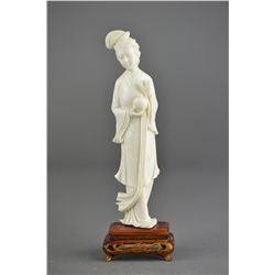 Chinese Ivory Carved Figure of a Beauty