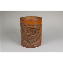 Chinese Bamboo Carved Bi Tong Brush Pot