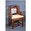 Image 4 : Set 6 Qing Period Hongmu Chairs Inset Marble