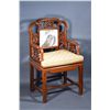 Image 5 : Set 6 Qing Period Hongmu Chairs Inset Marble