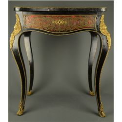 Ornate European Bronze and Boulle Ebonized Table