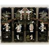 Image 1 : Chinese Hardstone Four Panel Lacquer Screen