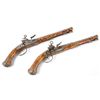 Image 1 : VERY FINE PAIR OF 18th C BURL ITALIAN FLINTLOCK DUELING PISTOLS
