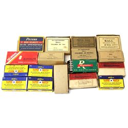 GROUPING OF VINTAGE AMMUNITION BOXES & EMPTY BRASS