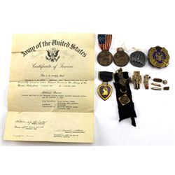 WWII MEDAL AND PIN GROUPING