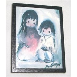 DEGRAZIA MAGNET SIGNED "DEGRAZIA" *INDIAN GIRLS*!! MAGNET CAME OUT OF SAFE!!
