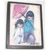 Image 1 : DEGRAZIA MAGNET SIGNED "DEGRAZIA" *INDIAN GIRLS W/ UMBRELLA*!! MAGNET CAME OUT OF SAFE!!