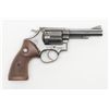 Image 1 : Taurus DA revolver, .38 Special cal., 4” barrel,  blue finish, checkered wood medallion grips,  #121