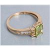 Image 2 : One  14k yellow gold ring set with an emerald cut  peridot and citrine baguettes.  Est.:  $200-$250.