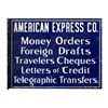 Image 1 : Original blue and white enamel on metal American  Express Co. multiple services business sign in  ov