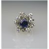 Image 2 : Irresistible Vintage Blue Sapphire and Diamond  Cluster Ring with stunning round Ceylon color  Sapph