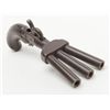 Image 5 : Reproduction 3 barrel percussion “duck foot”  pistol marked “C.M.C.” , #69292A, wood grips,  brown f
