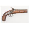 Image 1 : Spanish percussion single shot pistol, .69 cal.,  5” octagon barrel, back action lock, re-stocked  w