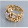 Image 3 : Vintage ladies ring in 14K wrought gold mounted  with over 1/2ct pear shaped cubic zirconia and  sur