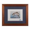 Image 1 : Framed and double matted color limited edition  artist’s proof (36/75), hand signed, of trout  jumpi