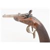 Image 11 : Engraved Flobert single shot pistol, .22 cal., 10”  octagon barrel, checkered and raised carved wood