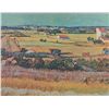 Image 2 : Beautifully framed colorful Impressionistic farm  scene print, approx. 30-1/2” x 37” overall showing