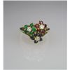 Image 1 : Wonderful Fine Quality Ruby, Emerald, Blue  Sapphire and Diamond Ring in multi-flower design  with 1