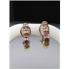 Image 1 : Beautiful Fine Ruby and Diamond Earrings with 34  channel set Rubies and Diamonds weighing approx.
