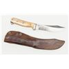 Image 2 : Clip point curved blade knife, approx. 9” overall  with a 5-1/4” blade marked “C.M. King” at ricasso