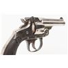 Image 10 : Smith & Wesson top break DA revolver, .32 cal., 3”  barrel, nickel finish, checkered black hard  rub