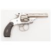 Image 3 : Smith & Wesson top break DA revolver, .32 cal., 3”  barrel, nickel finish, checkered black hard  rub