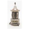 Image 2 : Reuge very ornate porcelain and metal musical  lighter display, approx. 14” tall and 7” in  diameter