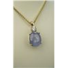 Image 2 : Mesmerizing Natural Burmese Star Sapphire and  Diamond Pendant with 7.30 oval cabochon Star  Sapphir