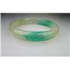 Image 1 : High Quality Natural Burmese Jade Bangle wonderful  snow white and bright green colors with strong
