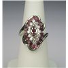 Image 1 : Vibrant FINE Quality Natural Ruby and Diamond Ring  with 29 round cut Rubies and Diamonds weighing