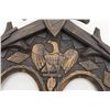 Image 2 : Carved wood frame in military motifs, probably for  2 CDVs or photos of Civil War veteran.    Est.: