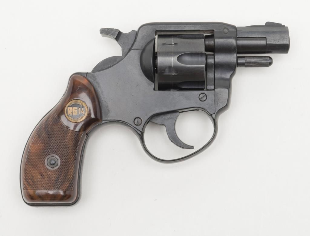 RG Model 14 DA revolver, .22LR cal., 1-3/4” barrel, blue finish, brown ...