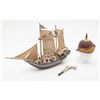 Image 1 : Avast me hardees!  A pirate’s lot be this . . . .  a large model ship approx. 30” long and 22” high