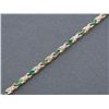 Image 2 : Diamond and emerald bracelet set in yellow gold;  1-2ct total.    Est.:  $200-$400.