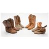 Image 1 : Lot of 4 pairs of used cowboy boots including a  pair of worn Landis work boots, a pair of 11D  Dura