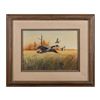 Image 1 : Pair of framed paintings on board by Austin Deuel  of geese over a field, each approx. 20” x 23”,  n