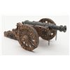Image 2 : Lot of 3 miniature cannons including a brass  cannon with iron carriage, approx. 18” long, 8” in  he