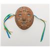 Image 3 : Lot of a painted metal decorative mask and a  carved wooden Tiki mask, approx. 18-1/2” in  height.