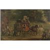 Image 2 : Large framed color print showing the horse drawn  Pemigewasset Coach passing a little red school  ho