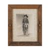 Image 1 : Custom framed photo of Cowboy legend and actor Tom  Mix, hand signed, approx. 17” x 14” barn wood  w