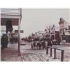 Image 2 : Beautifully framed color photo copy of an old  Western town street scene with longhorn cattle and  w