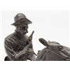 Image 3 : Re-cast of Remington bronze of galloping soldier  on horseback, approx. 10-1/2” in height on marble